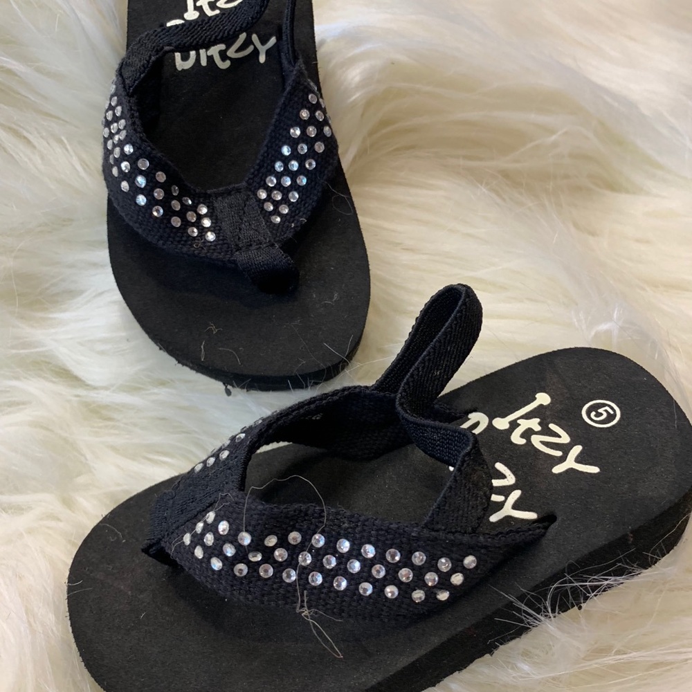 Black FlipFlops With Bling Detail